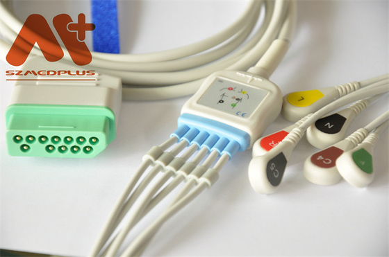 12-pinowy kabel EKG Nihon Kohden 6 odprowadzeń zatrzaskowych