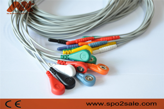 Medyczny 10-przewodowy kabel ekg Din 1,5 Holter EKG Leadwire do rejestratora Holer