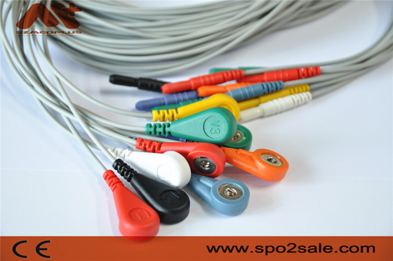 Medyczny 10-przewodowy kabel ekg Din 1,5 Holter EKG Leadwire do rejestratora Holer