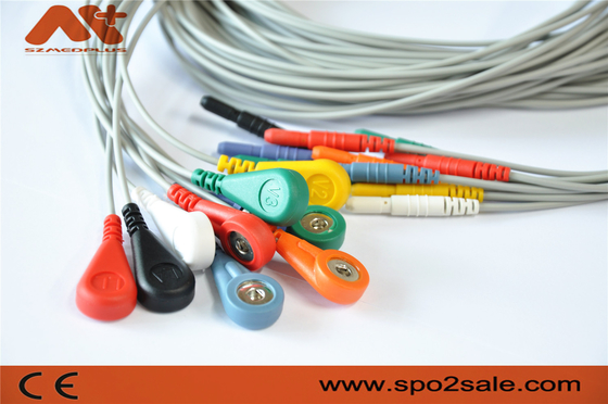 Medyczny 10-przewodowy kabel ekg Din 1,5 Holter EKG Leadwire do rejestratora Holer