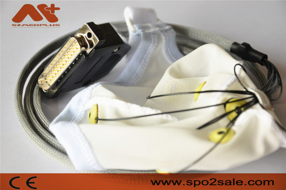 Medyczny kabel EEG do neurofeedbacku Zintegrowany 10-przewodowy kapelusz EEG do elektrody cynowej z klipsem do uszu