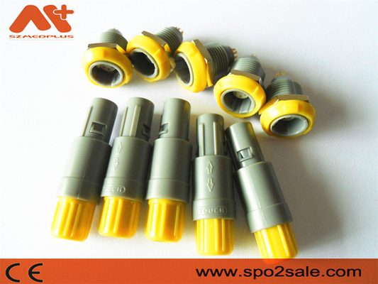 (G51MC7-P08LFD0-0040) 1P pull push 8-pinowe plastikowe gniazdo, szara obudowa, żółty, podwójny 60-klucz