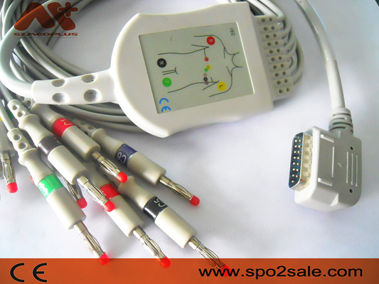 Kompatybilny z Kenz kabel EKG Direct-Connect - K131 dla Kanz 108, 109, 110, 1210, 1211, 601, Cardico 302
