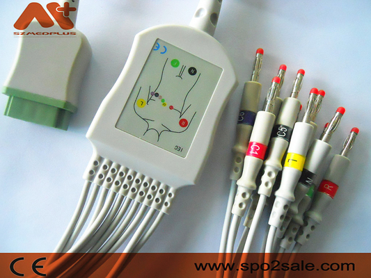 Kompatybilny z GE Marquette 10-żyłowy kabel EKG do Cath-Lab, Dash, Eagle, Mac Lab, modułu PDM, SOLAR