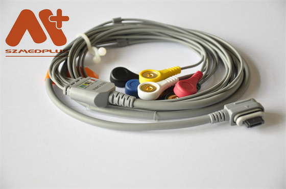 GE Healthcare Telemetry Holter Cable EKG 2008594-002 Zatrzask 7 odprowadzeń
