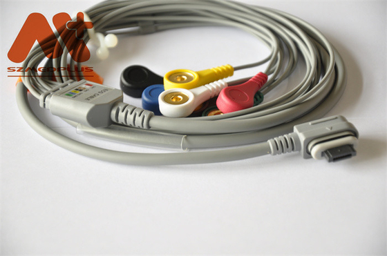 GE Healthcare Telemetry Holter Cable EKG 2008594-002 Zatrzask 7 odprowadzeń