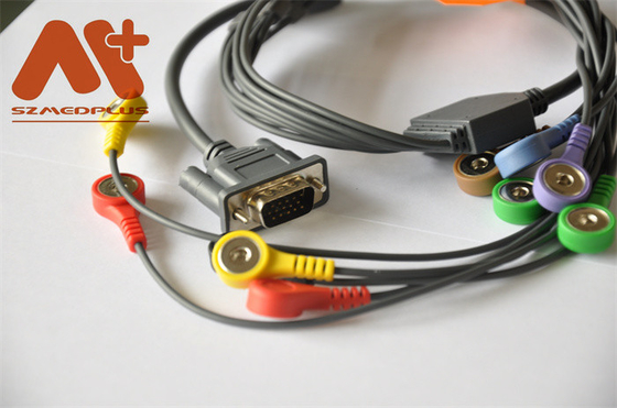 Rejestrator holterowski CE DMS 300-3A Kabel EKG AHA 10-przewodowa wtyczka zatrzaskowa