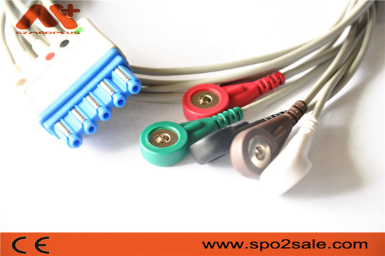 5-odprowadzeniowy kabel pacjenta AHA Snap EKG M1644A Kompatybilny z Philips