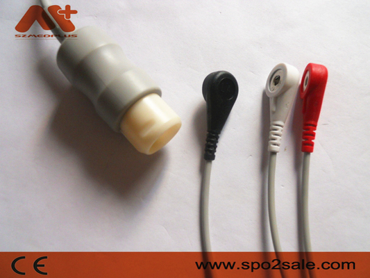 Zgodny z 3 odprowadzeniami kabel EKG z bezpośrednim podłączeniem zatrzasku firmy Philips — M1733A
