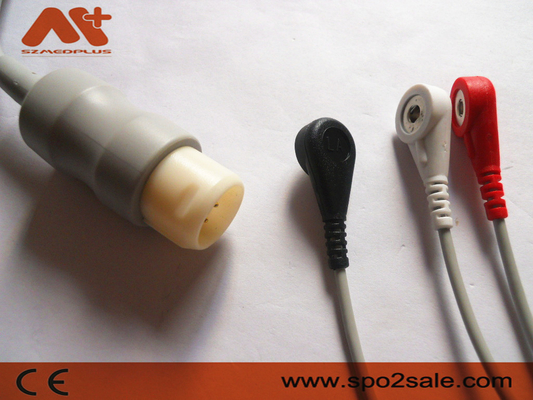 Zgodny z 3 odprowadzeniami kabel EKG z bezpośrednim podłączeniem zatrzasku firmy Philips — M1733A