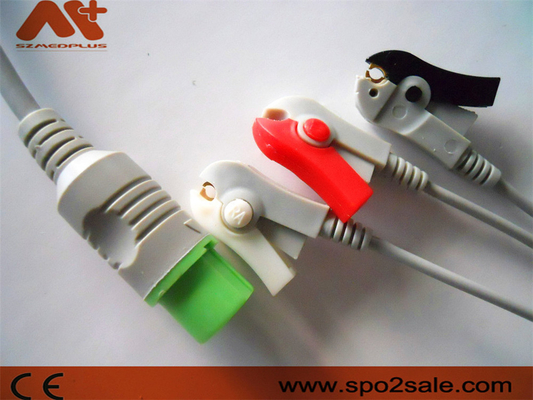 Kompatybilny z Fukuda Denshi 3 klips doprowadzony bezpośrednio podłączony kabel EKG do Dynascope DS-5100, DS-5100E, DS-5300W, DS-5400, DS-7001