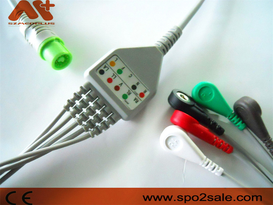 Fukuda Denshi kompatybilny 5 odprowadzeniowy kabel EKG z bezpośrednim podłączeniem do Dynascope DS-5100, DS-5100E, DS-5300W, DS-5400, DS-7001