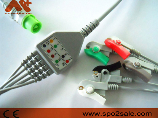 Fukuda Denshi kompatybilny kabel EKG z 5 zaciskami bezpośrednio podłączonymi do Dynascope DS-5100, DS-5100E, DS-5300W, DS-5400, DS-7001