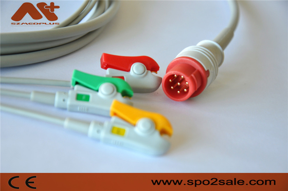Bionet BM3, kompatybilny z BM3VET 3-odprowadzeniowy kabel EKG z bezpośrednim podłączeniem