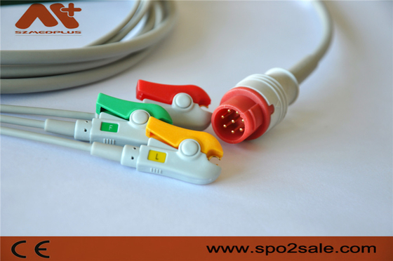 Bionet BM3, kompatybilny z BM3VET 3-odprowadzeniowy kabel EKG z bezpośrednim podłączeniem