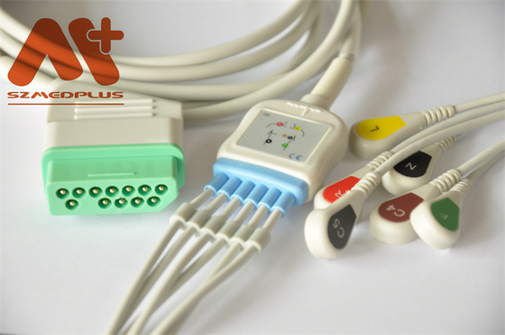 12-pinowy kabel EKG Nihon Kohden 6 odprowadzeń zatrzaskowych