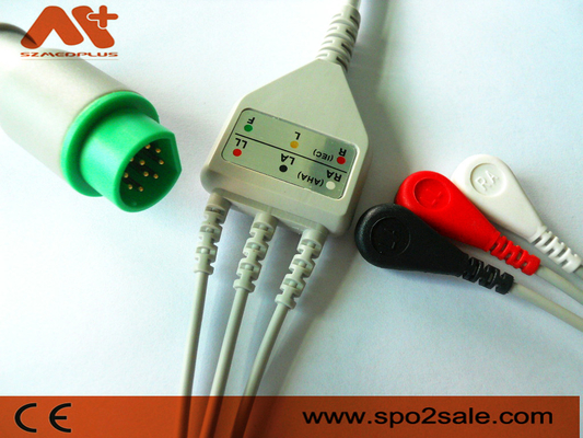 10-pinowy kabel EKG Siemens 3 Zatrzask ołowiowy