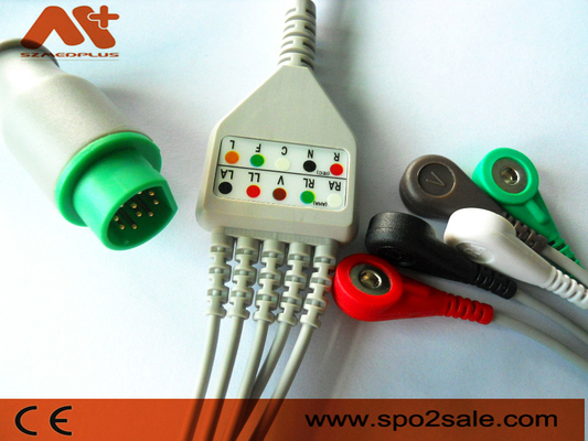Kabel EKG z 5 odprowadzeniami, kompatybilny z 5-pinowym złączem EKG firmy Siemens