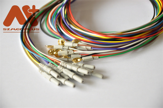 Pozłacany kabel EEG Elektroda kubka Eeg Kolorowe gniazdo DIN1.5
